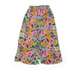 ZARA Wide Leg Tropical Print Pants